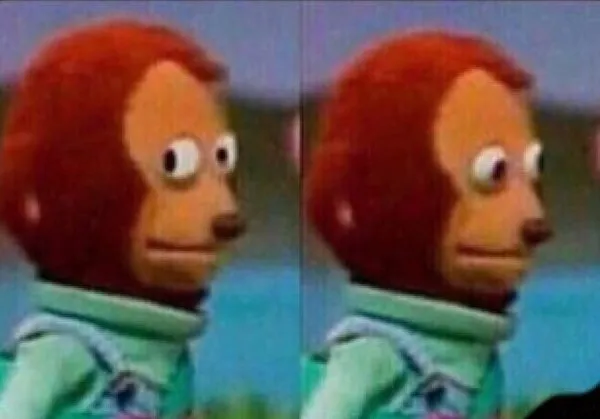 Monkey puppet side eye meme